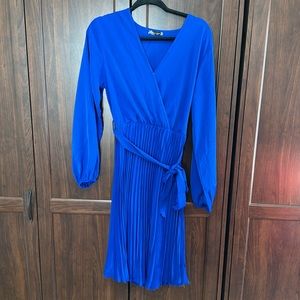 Bright blue long sleeve dress